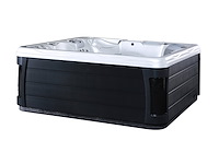 6 persoons outdoor spa met waterjets 230x230cm - wit / zwarte zijkant incl. wifi - afbeelding 1 van  17