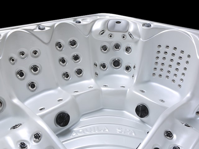 6 persoons outdoor spa met waterjets 230x230cm - wit / zwarte zijkant incl. wifi - afbeelding 15 van  17