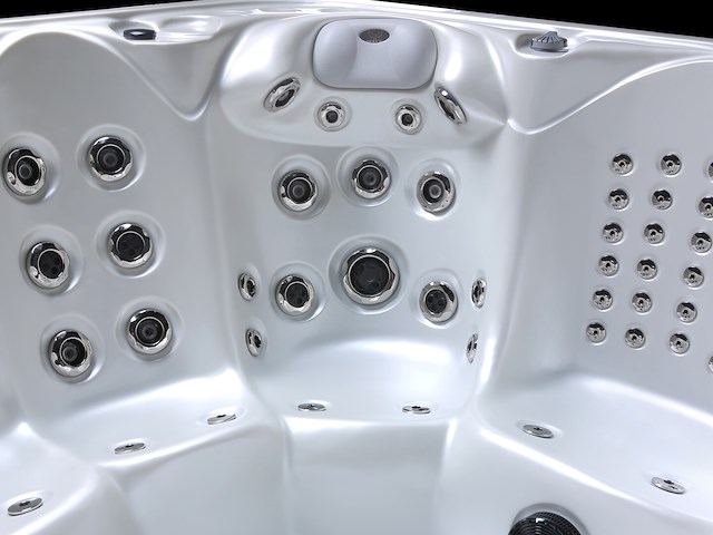 6 persoons outdoor spa met waterjets 230x230cm - wit / zwarte zijkant incl. wifi - afbeelding 16 van  17