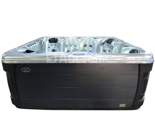 6 persoons outdoor spa met waterjets 230x230cm - zilver / zwarte zijkant incl. wifi - afbeelding 6 van  18