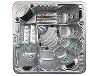 6 persoons outdoor spa met waterjets 230x230cm - zilver / zwarte zijkant incl. wifi - afbeelding 12 van  18