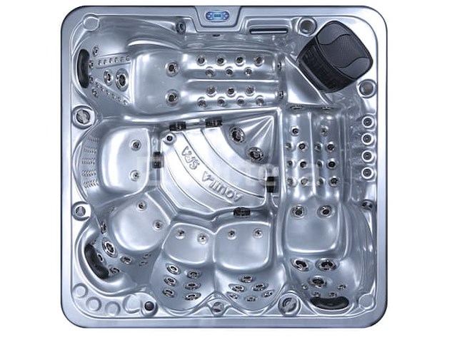 6 persoons outdoor spa met waterjets 230x230cm - zilver / zwarte zijkant incl. wifi - afbeelding 13 van  18