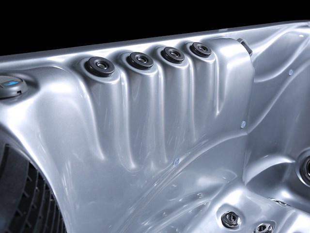 6 persoons outdoor spa met waterjets 230x230cm - zilver / zwarte zijkant incl. wifi - afbeelding 3 van  18