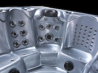 6 persoons outdoor spa met waterjets 230x230cm - zilver / zwarte zijkant incl. wifi - afbeelding 4 van  18