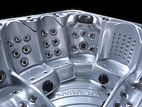 6 persoons outdoor spa met waterjets 230x230cm - zilver / zwarte zijkant incl. wifi - afbeelding 5 van  18