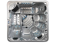 6 persoons outdoor spa met waterjets 230x230cm - zilver / zwarte zijkant incl. wifi - afbeelding 10 van  18