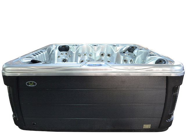 6 persoons outdoor spa met waterjets 230x230cm - zilver / zwarte zijkant incl. wifi - afbeelding 11 van  18