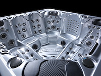 6 persoons outdoor spa met waterjets 230x230cm - zilver / zwarte zijkant incl. wifi - afbeelding 12 van  18