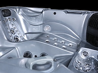 6 persoons outdoor spa met waterjets 230x230cm - zilver / zwarte zijkant incl. wifi - afbeelding 13 van  18