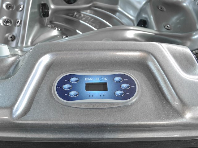 6 persoons outdoor spa met waterjets 230x230cm - zilver / zwarte zijkant incl. wifi - afbeelding 16 van  18