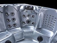 6 persoons outdoor spa met waterjets 230x230cm - zilver / zwarte zijkant incl. wifi - afbeelding 4 van  18