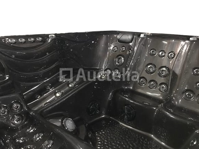 6 persoons outdoor spa met waterjets 255x233 cm - zwart / zwarte zijkant - afbeelding 7 van  17
