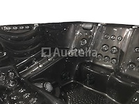 6 persoons outdoor spa met waterjets 255x233 cm - zwart / zwarte zijkant - afbeelding 7 van  17