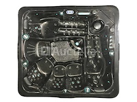 6 persoons outdoor spa met waterjets 255x233 cm - zwart / zwarte zijkant - afbeelding 12 van  17