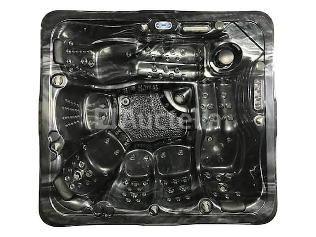 6 persoons outdoor spa met waterjets 255x233 cm - zwart / zwarte zijkant - afbeelding 13 van  17