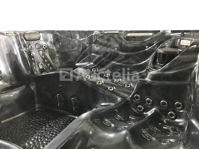 6 persoons outdoor spa met waterjets 255x233 cm - zwart / zwarte zijkant - afbeelding 14 van  17