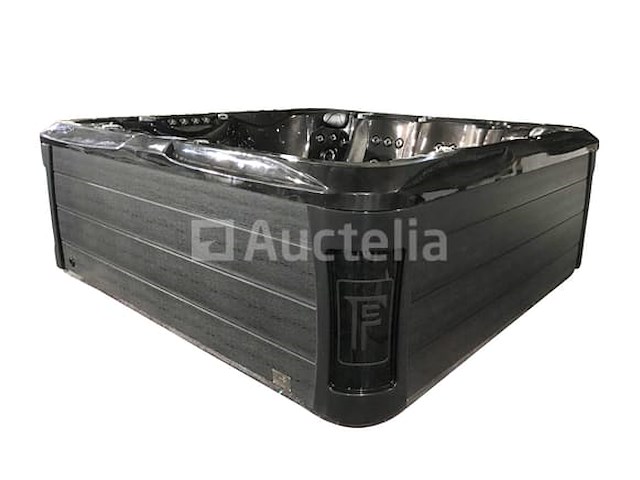 6 persoons outdoor spa met waterjets 255x233 cm - zwart / zwarte zijkant - afbeelding 15 van  17