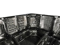 6 persoons outdoor spa met waterjets 255x233cm - bruin / zwarte zijkant - afbeelding 3 van  9