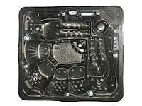 6 persoons outdoor spa met waterjets 255x233cm - bruin / zwarte zijkant - afbeelding 7 van  9