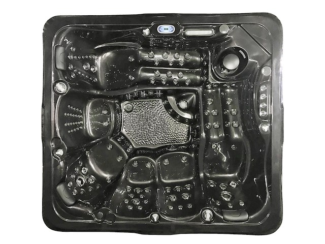 6 persoons outdoor spa met waterjets 255x233cm - bruin / zwarte zijkant - afbeelding 9 van  9