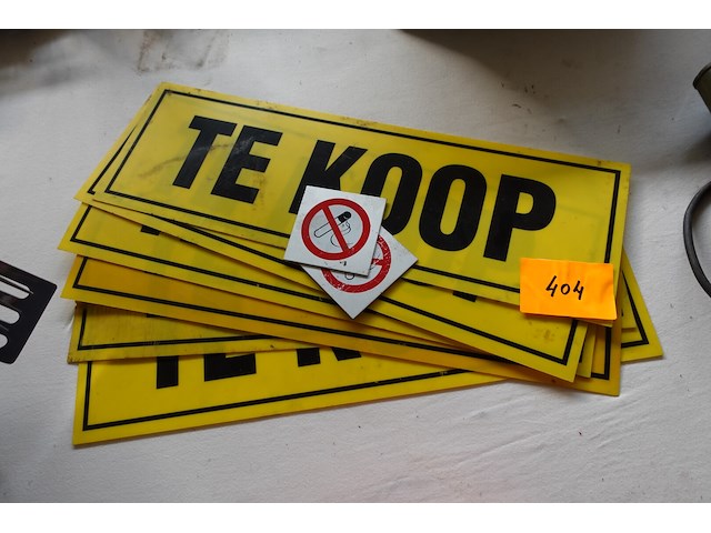 6 pickupborden 'te koop' en 2 pickup plaatjes verboden te roken - afbeelding 1 van  1