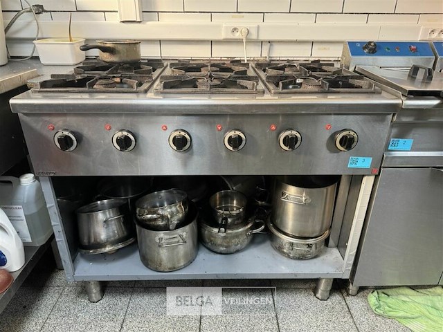 6-pit vuur op gas inox - afbeelding 1 van  13