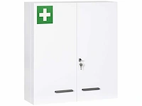 6-plank medicijnkast met slot en 2 beveiligingssleutels - afbeelding 1 van  4