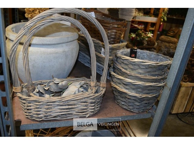 6 rieten bloempotjes - afbeelding 1 van  3