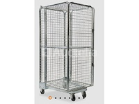 6 rolcontainers met zijwanden