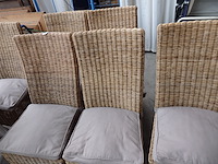 6 rotanstoelen met kussens - afbeelding 1 van  2