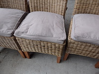 6 rotanstoelen met kussens - afbeelding 2 van  2