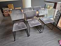 6 stoffen stoelen met metalen onderstel - afbeelding 1 van  4