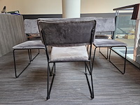 6 stoffen stoelen met metalen onderstel - afbeelding 4 van  4