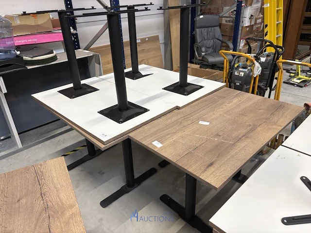 6 tafels van plm 120 x 70 x 75 cm voorzien van formica bovenblad en metalen onderstel - afbeelding 4 van  6