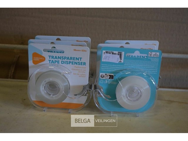 6 transparant plakbandset 18mm x33m - afbeelding 1 van  2