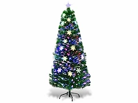 6 voet verlichte glasvezel kunstmatige kerstboom met meerkleurige sneeuwvlokken en verlichting