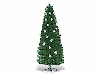 6 voet verlichte glasvezel kunstmatige kerstboom met meerkleurige sneeuwvlokken en verlichting - afbeelding 4 van  5