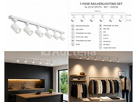 6 x 1-fase railverlichting set – 2 meter – wit – inclusief 6 x gu10 railspots