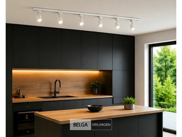 6 x 1-fase railverlichting set – 2 meter – wit – inclusief 6 x gu10 railspots - afbeelding 4 van  6
