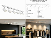 6 x 1-fase railverlichting set – 2 meter – wit – inclusief 6 x gu10 railspots - afbeelding 6 van  6
