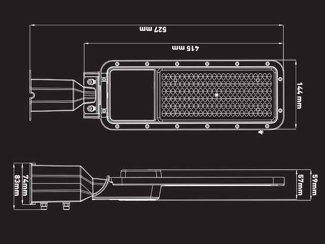 6 x 100w 3000k led straatverlichting met lens waterdicht kantelbaar - afbeelding 5 van  11