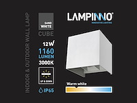 6 x 12w led wit wandlamp kubus duo licht verstelbaar waterdicht - afbeelding 8 van  9