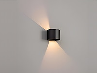 6 x 12w led zwart wandlamp rond duo licht verstelbaar waterdicht - afbeelding 1 van  8