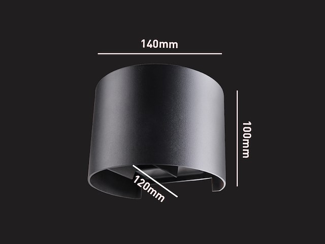 6 x 12w led zwart wandlamp rond duo licht verstelbaar waterdicht - afbeelding 7 van  8