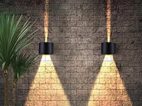 6 x 12w led zwart wandlamp rond duo licht verstelbaar waterdicht - afbeelding 5 van  8