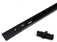 6 x 2 meter rail voor 1 fase 2 draden railsystem met doorverbinder zwart - afbeelding 1 van  4