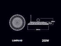 6 x 200w 4000k led ufo highbay slim waterdicht met lens - afbeelding 7 van  8