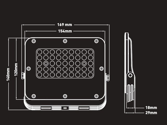6 x 30w 3000k led floodlight with lens waterproof - afbeelding 4 van  6