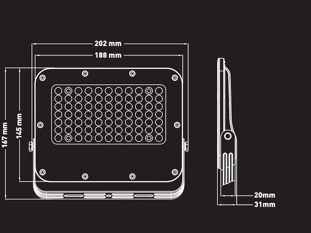 6 x 50w 3000k led breedstralers met lens waterdicht - afbeelding 5 van  7