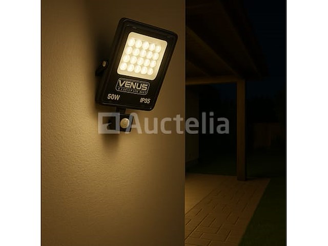 6 x 50w led-floodlight met bewegingssensor – 4000k neutraal wit - afbeelding 1 van  5
